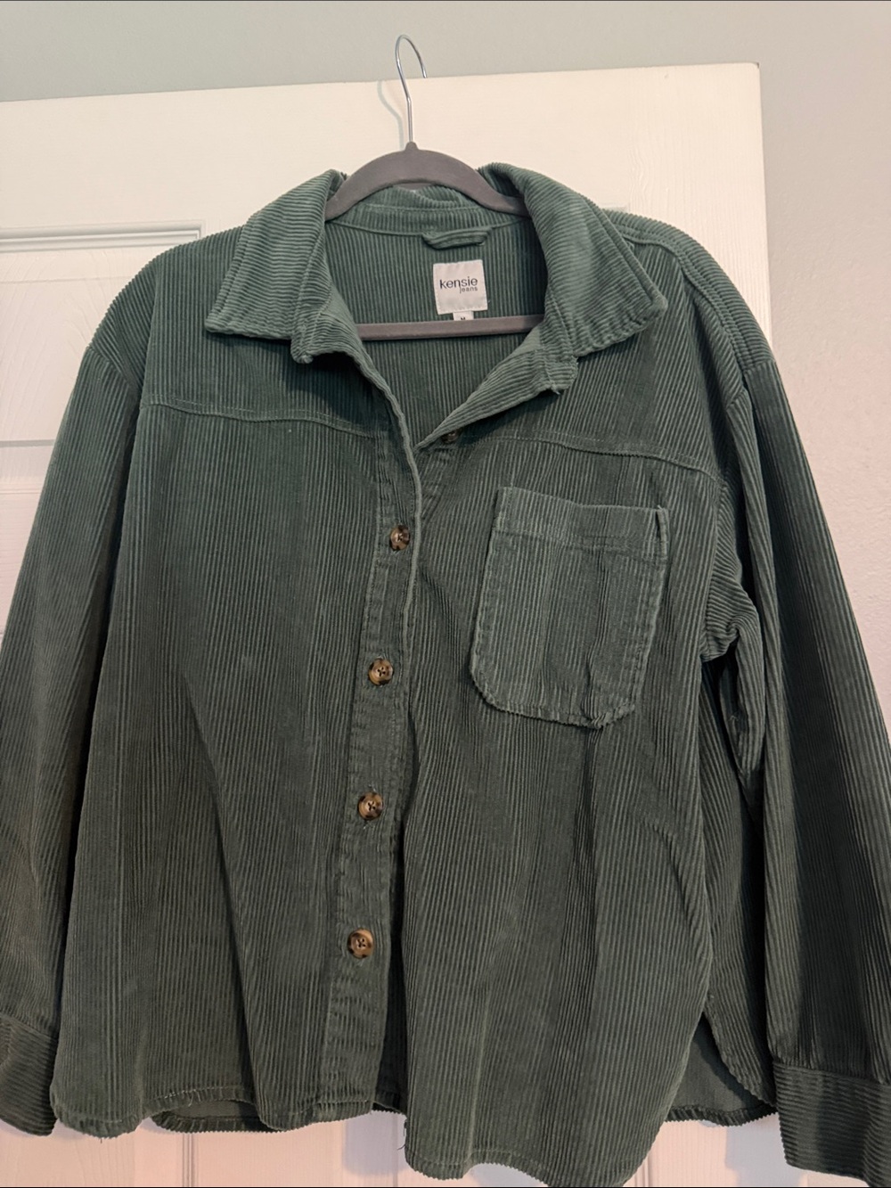 Kensie Men's Corduroy Button-Front Jacket in Sage